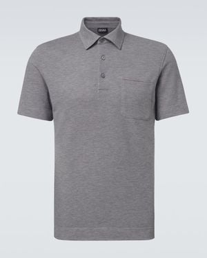 ZEGNA Polohemd Aus Baumwoll-Pique - Grau