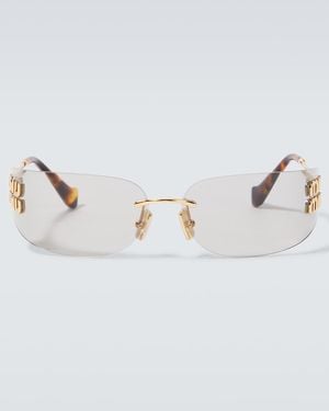 Miu Miu Ovale Sonnenbrille - Mettallic