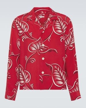 Bode Creeping Begonia Printed Shirt - Red