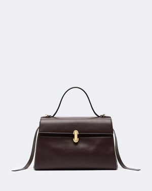 SAVETTE Symmetry Soft Medium Leather Top Handle Bag - Brown