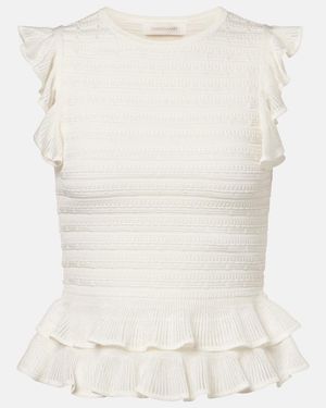 Zimmermann Luna Ruffled Top - White