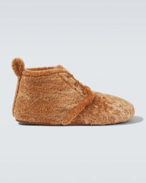 Loewe Schnuerstiefel Lago aus Shearling - Braun