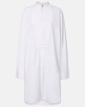 Bottega Veneta Oversized Cotton Poplin Midi Dress - White