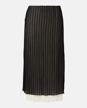 Vince Striped Midi Skirt - Black