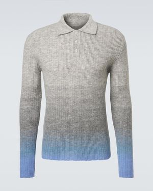 ERL Gradient Mohair-Blend Polo Jumper - Grey