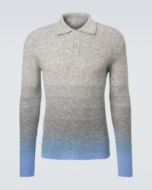 ERL Gradient Mohair-Blend Polo Jumper - Grey