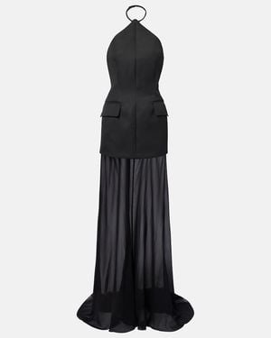 Sportmax Pinne Silk-Trimmed Maxi Dress - Black