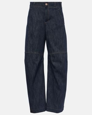 Brunello Cucinelli High-Rise Wide-Leg Jeans - Blue