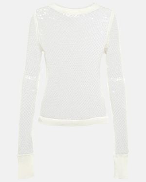 Jean Paul Gaultier Sequined Net Top - White