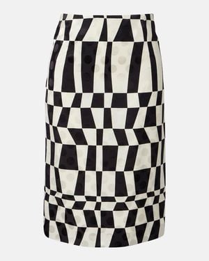 Dries Van Noten Printed Pencil Skirt - Black