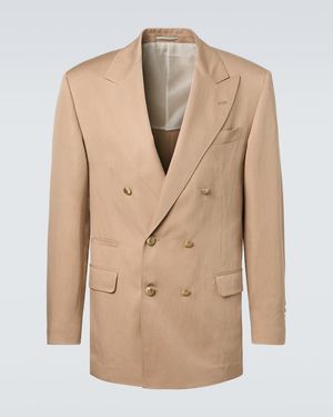 Brunello Cucinelli Silk And Linen Blazer - Natural