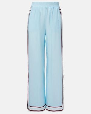 Jonathan Simkhai Orissa Striped Straight Trousers - Blue