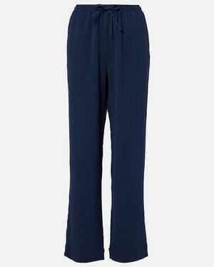 Asceno Aurelia Crepe Straight Pants - Blue