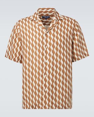 Frescobol Carioca Bedrucktes Hemd Roberto Aus Leinen - Braun