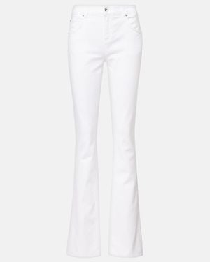 Blumarine Chain-Detail High-Rise Bootcut Jeans - White