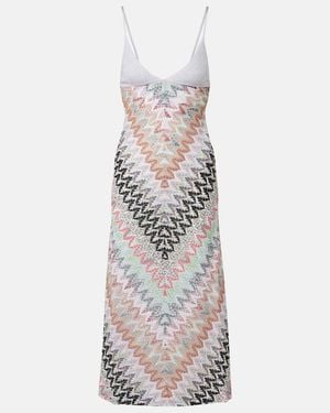 Missoni Zigzag Lame Midi Dress - White