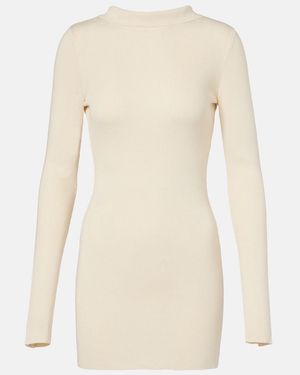 AYA MUSE Elowen Open-Back Silk-Blend Minidress - Natural