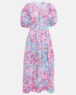 Poupette Reine Floral Midi Dress - Purple