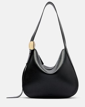 Amanu Zambia Leather Shoulder Bag - Black