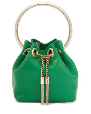 Jimmy Choo Bon Bon Micro Leather Bucket Bag - Green