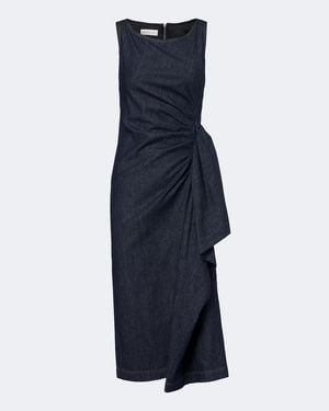 Dries Van Noten Midikleid Aus Denim - Blau
