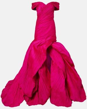 Marmar Halim Vestido Bustier De Fiesta Fruncido - Rosa