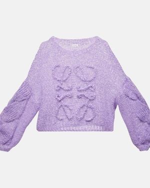 Loewe Jersey de mezcla de mohair con anagrama - Morado