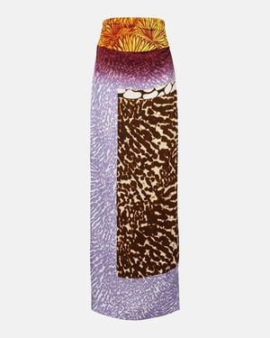 Dries Van Noten Printed Silk Midi Skirt - Multicolour