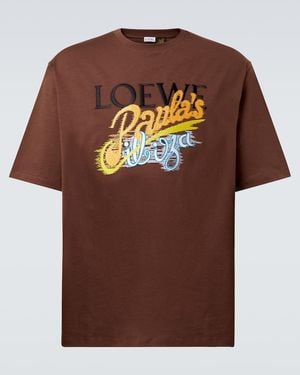 Loewe Paula's Ibiza Floral Cotton T-Shirt in Black for Men | Lyst