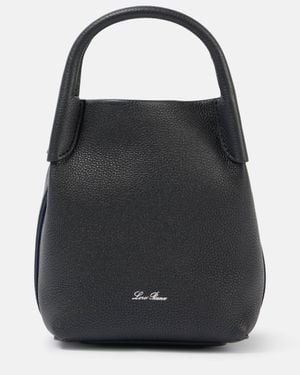 Loro Piana Bale Micro Leather Shoulder Bag - Black
