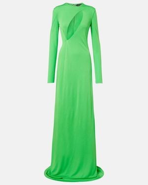 Tom Ford Cutout Crepe Jersey Gown - Green