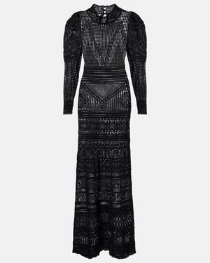 Isabel Marant Long Openwork Dress - Black