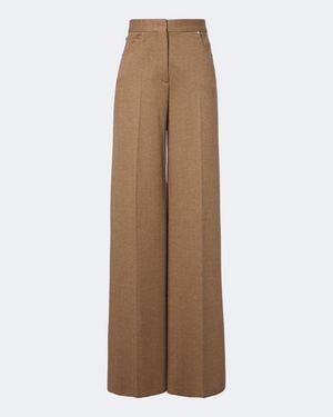 Max Mara Camel Hair And Wool-Blend Wide-Leg Pants - Natural