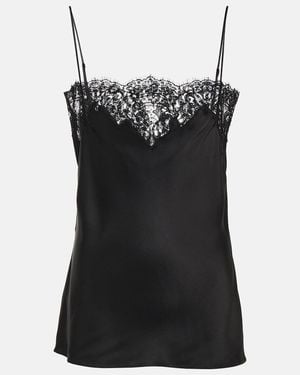 Stella McCartney Satin And Lace Tank Top - Black