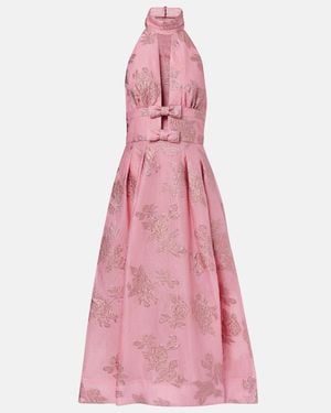 Rebecca Vallance Benette Brocade Cocktail Dress - Pink