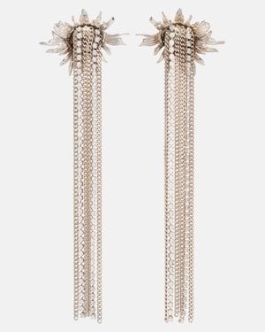 McQueen Ohrringe Sunflower Mit Kristallen - Weiß
