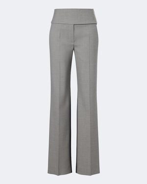 Sportmax Virgin Wool Straight Pants - Gray
