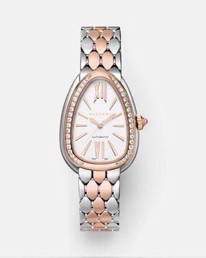 BVLGARI Uhr Serpenti Seduttori Mit 18Kt Rosegold, Diamanten Und Rubellit - Weiß