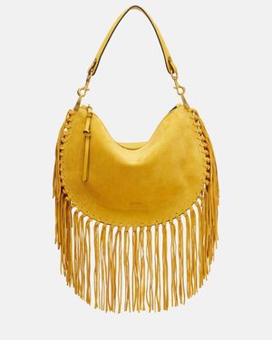 Isabel Marant Oskan Fringed Suede Shoulder Bag - Metallic