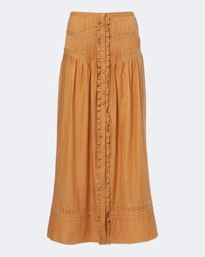Isabel Marant Bestickter Maxirock Loraine Aus Baumwolle - Braun