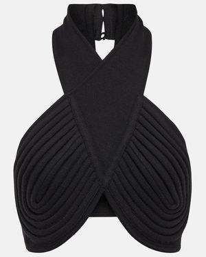 Gabriela Hearst Eris Halterneck Wool Bralette - Black