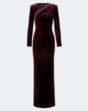 Roland Mouret Embellished Velvet Gown - Purple