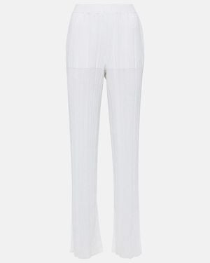 Stella McCartney Pleated Knit Straight Pants - White