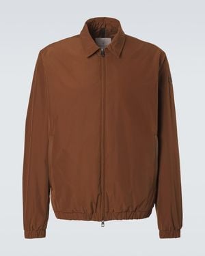 Moncler Socot Leather-Trimmed Blouson Jacket - Brown