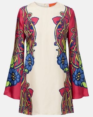 La DoubleJ Lemuria Placee Silk Satin Minidress - Red
