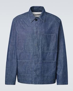 Jil Sander Cotton Chambray Overshirt - Blue