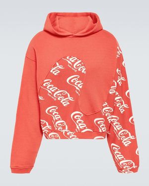 ERL Printed Cotton Hoodie - Red