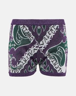 Valentino High-Rise Printed Shorts - Blue