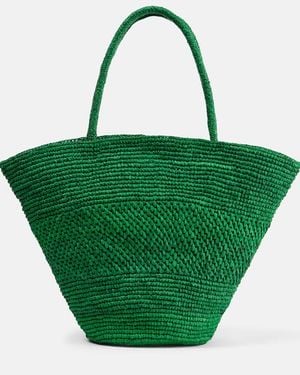 The Row Emilie Raffia Basket Bag - Green