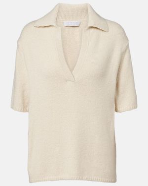 Gabriela Hearst Sohan Cashmere Polo Shirt - Natural